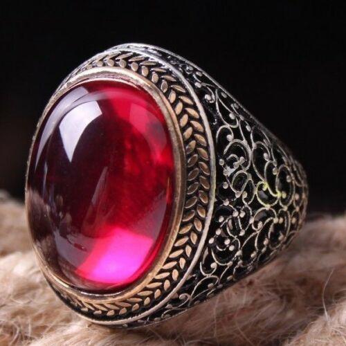 Most Selling Ruby Stone 925 Sterling Silver Elegant Mens Ring