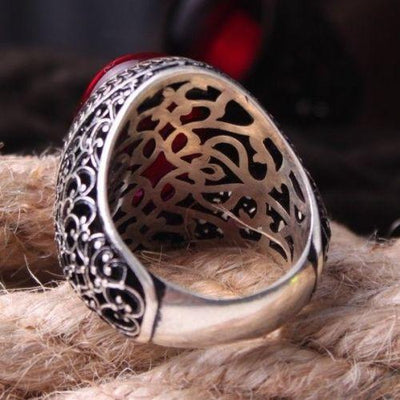 Most Selling Ruby Stone 925 Sterling Silver Elegant Mens Ring