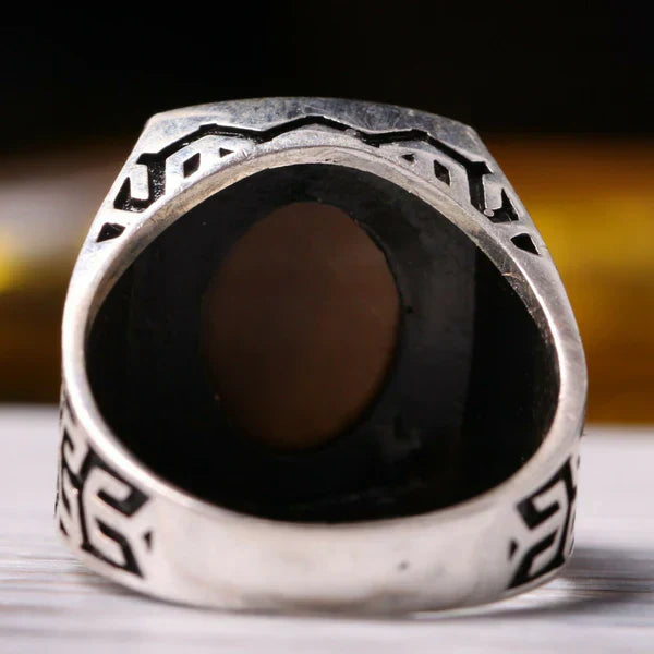 Original Handmade 925 Sterling Silver Tigers Eye Stone Mens Ring